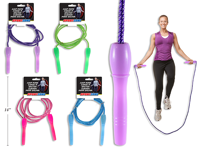 SportZone Jump Rope w/ Plastic Handles (Fabric, 7') - Assorted Colours